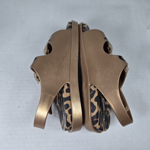 Mini Melissa Girls' Wide Leopard Gold Jelly Sandals Size Eu 28/29 US 11 Toddler - Picture 5 of 7